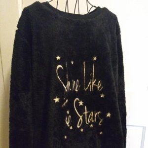Embroidered Furry Sweatshirt/Sleepshirt